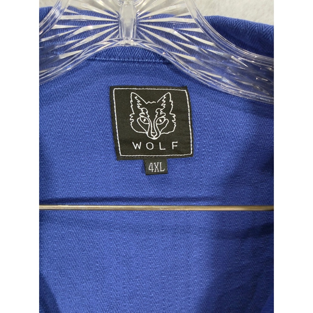 Wolf Clothing Herringbone French Chore Jacket 60s Bugatti Blue Cotton Twill 4XL - Picture 2 of 12